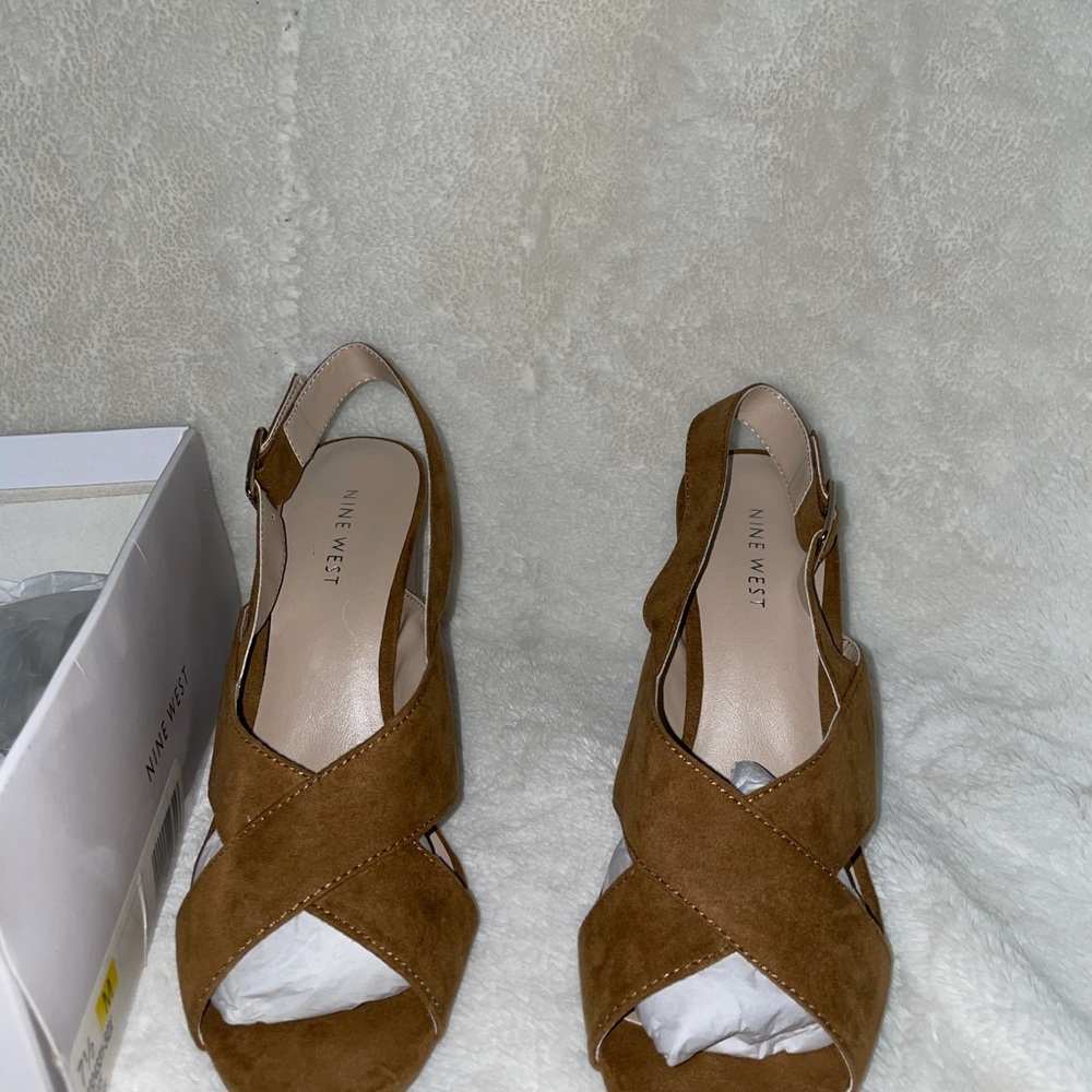 Light Brown Open Toe Wedges